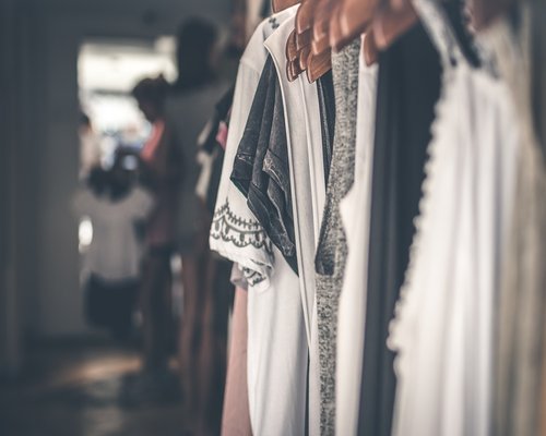 Vintage clothing store interior in France